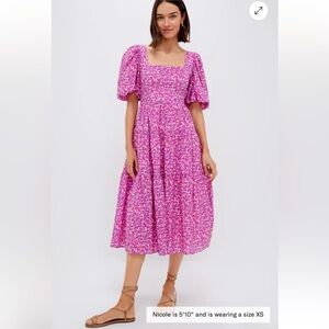 Tuckernuck | Hyacinth House “Estella” Pink Multi Floral Midi Dress – NWT – XS